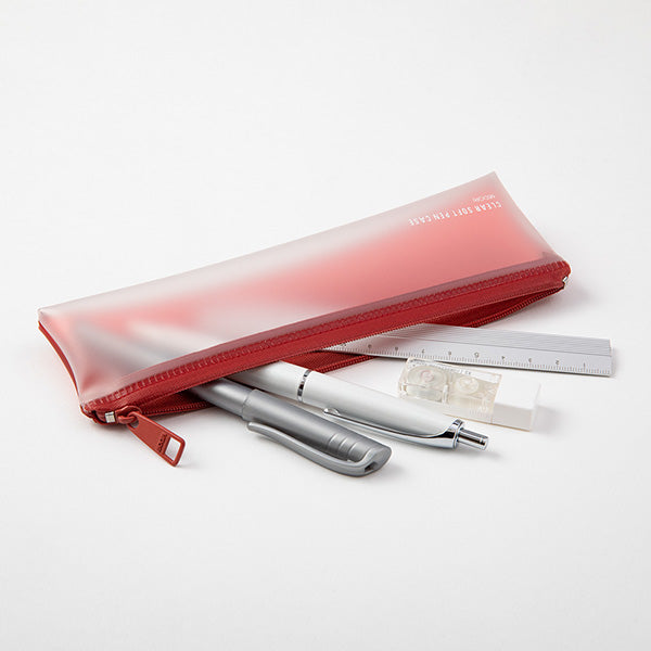Midori Clear Soft Pen Case - Red