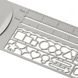 Midori Clip Stencil Ruler - Silver -  - Stencils - Bunbougu