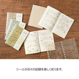 Midori Diary with Stickers - 7 mm Ruled - Beige - A5 -  - Diaries & Planners - Bunbougu