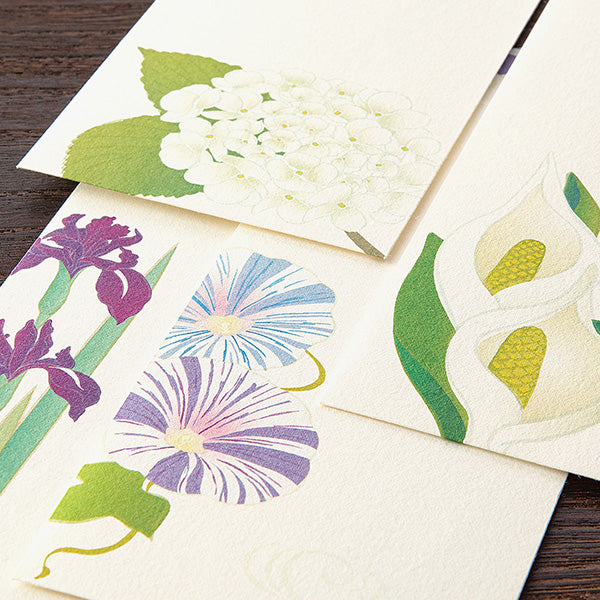 Midori Echizen Washi Envelope - Early Summer Blue Flower - Pack of 8 -  - Envelopes & Letter Pads - Bunbougu