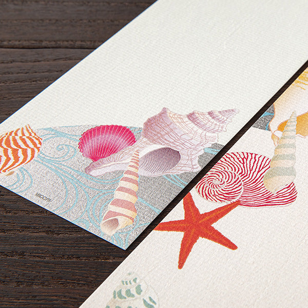 Midori Echizen Washi One Stroke Letterpress Paper - Seashell - 2 Patterns/16 Sheets -  - Envelopes & Letter Pads - Bunbougu