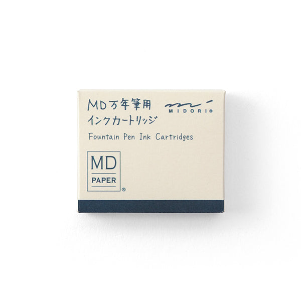 Midori MD Fountain Pen Ink Cartridges - 6 Cartridges - Blue Black -  - Ink Cartridges - Bunbougu