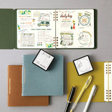 Midori Notebook for Paintable Stamp - Green - 2 mm Grid -  - Notebooks - Bunbougu