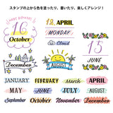 Midori Paintable Rotating Stamp - 10 Designs - Months -  - Planner Stamps - Bunbougu