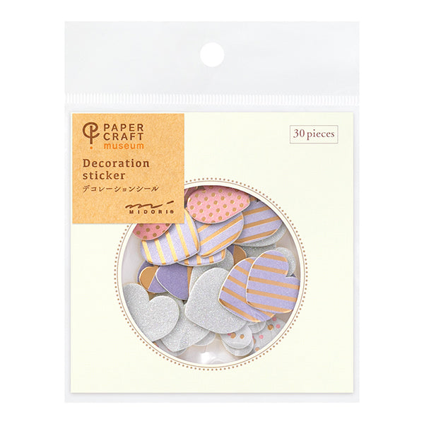 Midori Paper Craft Museum Decoration Sticker - Heart -  - Planner Stickers - Bunbougu