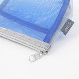 Midori Pen & Tool Mesh Pen Pouch - Standing Type - B6 - Aqua/Sky Blue -  - Pencil Cases & Bags - Bunbougu