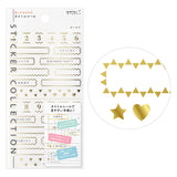 Midori Seal Collection Planner Stickers - Title - Gold