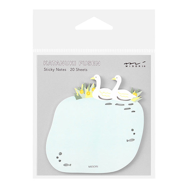 Midori Sticky Notes - Die Cut - Swans -  - Sticky Notes - Bunbougu