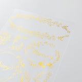Midori Transfer Sticker for Journaling - Gold Foil - Flower -  - Planner Stickers - Bunbougu