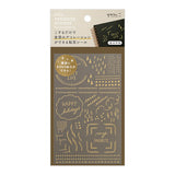 Midori Transfer Sticker for Journaling - Gold Foil - Geometry -  - Planner Stickers - Bunbougu