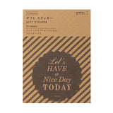 Midori Chotto Gift Sticker - Let's Have a Nice Day - Brown