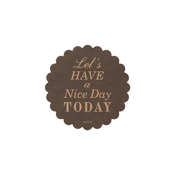 Midori Chotto Gift Sticker - Let's Have a Nice Day - Brown -  - Planner Stickers - Bunbougu