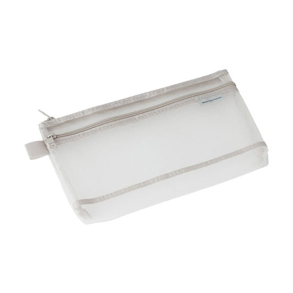 Midori Mesh Pen Case - Medium - Grey -  - Pencil Cases & Bags - Bunbougu
