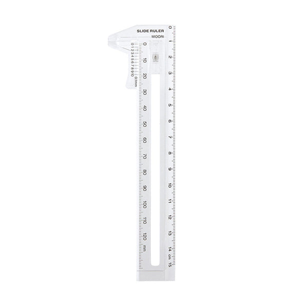 Midori Slide Ruler - Clear - 15 cm -  - Rulers - Bunbougu