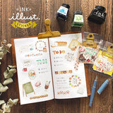 Mind Wave Ink Illustration Sticker Flake Pack - Coffee -  - Planner Stickers - Bunbougu