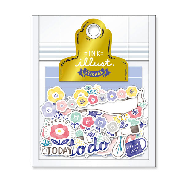 Mind Wave Ink Illustration Sticker Flake Pack - Flower -  - Planner Stickers - Bunbougu