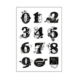 Moodtape Zakka Transparent Stamp - Animal Numbers -  - Planner Stamps - Bunbougu