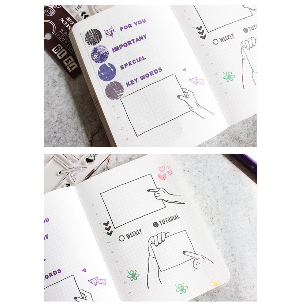 Moodtape Zakka Transparent Stamp - Plant New - - Planner Stamps - Bunbougu