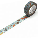 Mt Masking Tape Ex Series Slim - Embroidery Fox and Squirrel  - 15 mm x 7 m