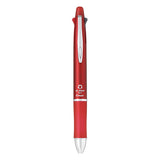 Pilot Dr. Grip 4+1 Ballpoint Multi Pen - 4 Ink Colour 0.7 mm + 0.5 mm Pencil - Red - Multi Pens - Bunbougu