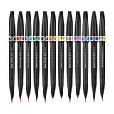 Pentel Artist Brush Sign Pen - Ultra Fine Tip - 12 Colour Set -  - Brush Pens - Bunbougu