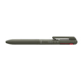 Pentel Calme Quiet Click Multi Ballpoint Pen - Black/Blue/Red Ink - 0.5 mm - Olive Body - Multi Pens - Bunbougu