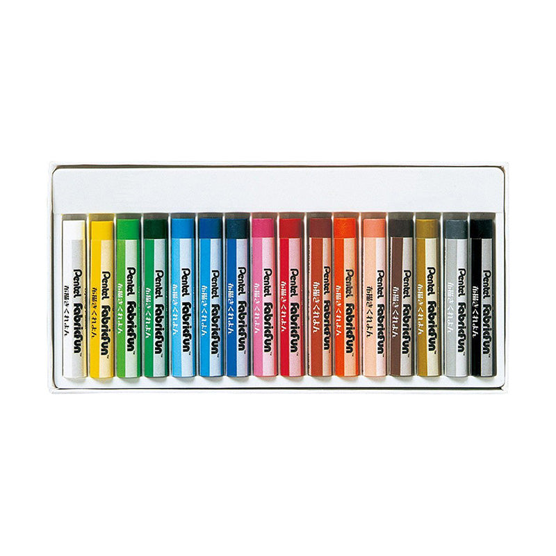 Pentel Fabric Fun Drawing Crayons - 16 Colour Set -  - Oil Pastels & Crayons - Bunbougu
