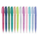 Pentel Fude Touch Brush Sign Pen - 12 New Colours - Full 12 New Colour Bundle - Brush Pens - Bunbougu