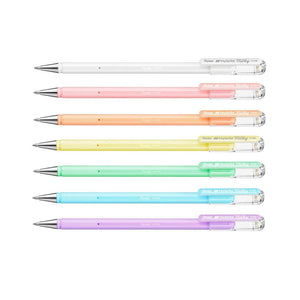 Pentel Hybrid Milky Gel Pen - 7 Pastel Colour Set - 0.8 mm