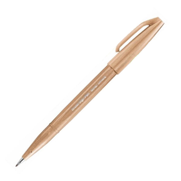 Pentel Fude Touch Brush Sign Pen - 12 New Colours - Pale Brown - Brush Pens - Bunbougu