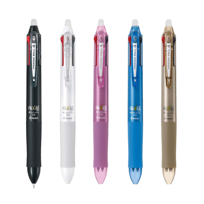 Pilot Frixion Ball Knock 4 Colour Gel Ink Multi Pen - 0.5 mm -  - Multi Pens - Bunbougu