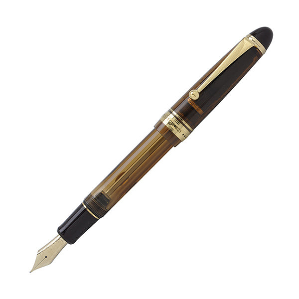 Pilot Custom 823 Fountain Pen Gift Set - Amber - 14k Gold - Fine Nib - Fountain Pens - Bunbougu