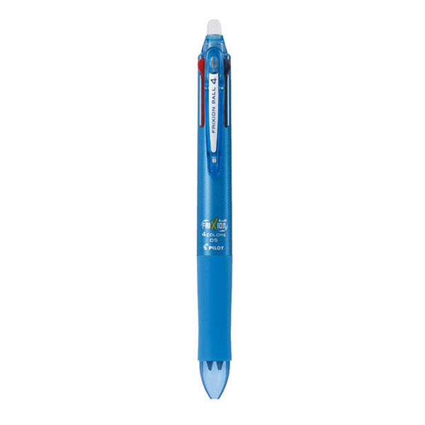 Pilot Frixion Ball Knock 4 Colour Gel Ink Multi Pen - 0.5 mm - Light Blue - Multi Pens - Bunbougu