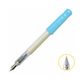 Pilot Kakuno Smiley Face Fountain Pen - Fine Nib - White Body/Blue Cap - Fountain Pens - Bunbougu