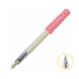 Pilot Kakuno Smiley Face Fountain Pen - Fine Nib - White Body/Pink Cap - Fountain Pens - Bunbougu