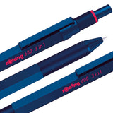 Rotring 600 3 in 1 Multi Pen - Black/Red/0.5 mm Pencil - Blue Body -  - Multi Pens - Bunbougu