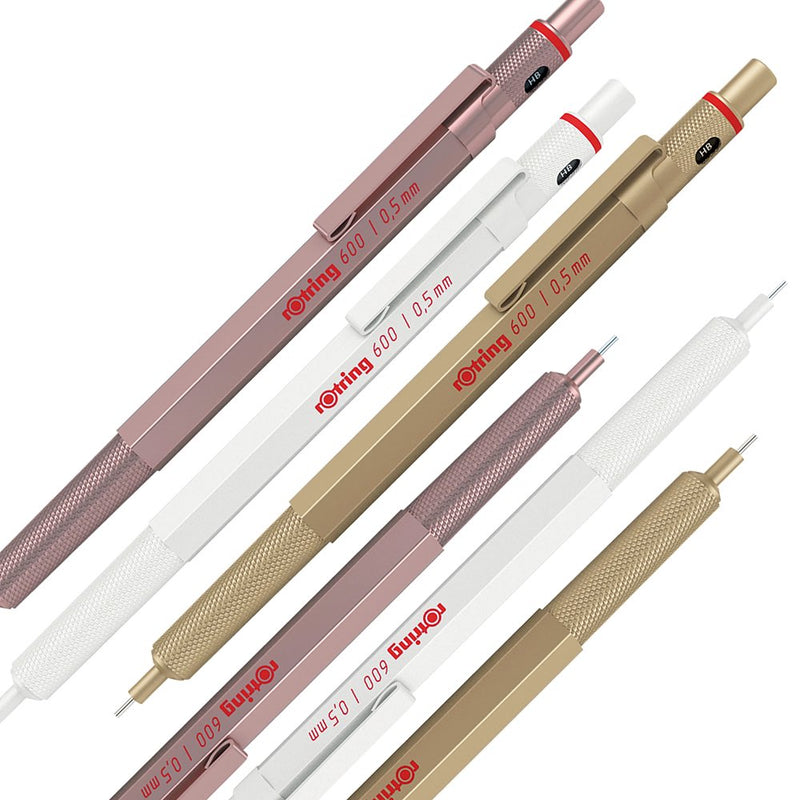 Rotring 600 Mechanical Pencil - Limited Edition - White - 0.5 mm - - Mechanical Pencils - Bunbougu