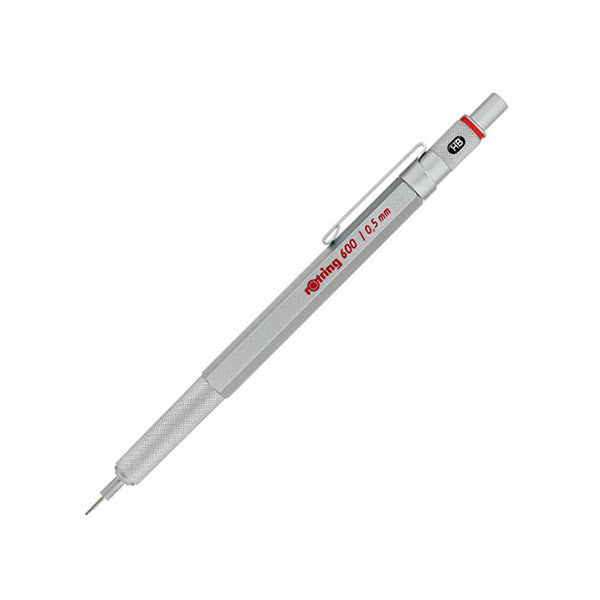 Rotring 600 Drafting Pencil - Silver Barrel - 0.5 mm/0.7 mm - 0.5 mm - Mechanical Pencils - Bunbougu