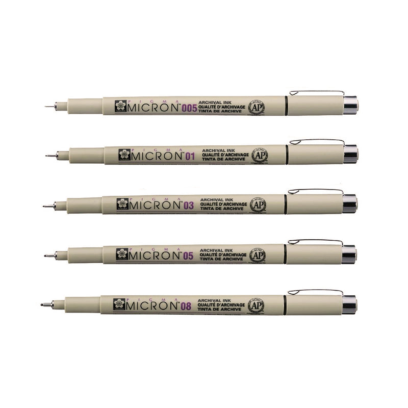 Sakura Pigma Micron Fineliner Pen - Black Ink -  - Felt Tip Pens - Bunbougu