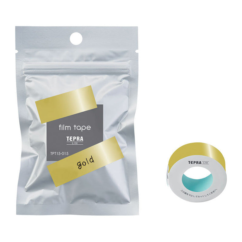 King Jim TEPRA Lite Film Tape - 15 mm - Gold -  - Mini Label Printer Refills - Bunbougu