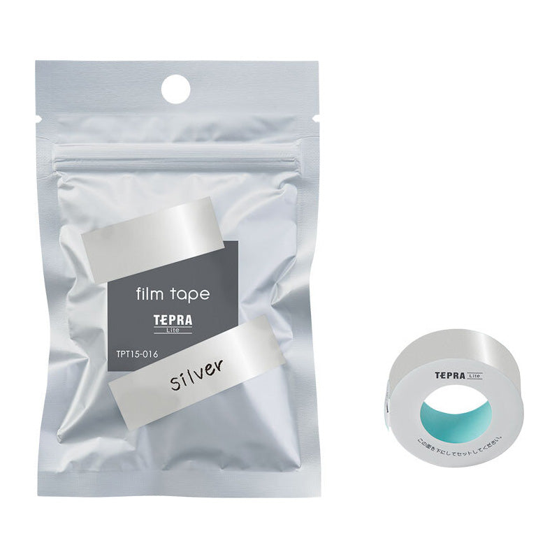 King Jim TEPRA Lite Film Tape - 15 mm - Silver -  - Mini Label Printer Refills - Bunbougu