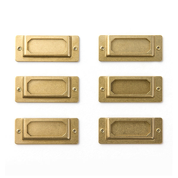 Traveler's Company Brass Label Plates - Set of 6 -  - Notebook Accessories - Bunbougu