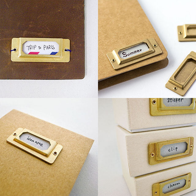 Traveler's Company Brass Label Plates - Set of 6 -  - Notebook Accessories - Bunbougu