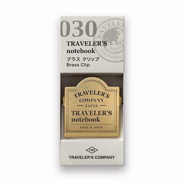 Traveler's Company Traveler's Notebook Accessories 030 - Brass Clip - TRC Logo -  - Planner Clips - Bunbougu