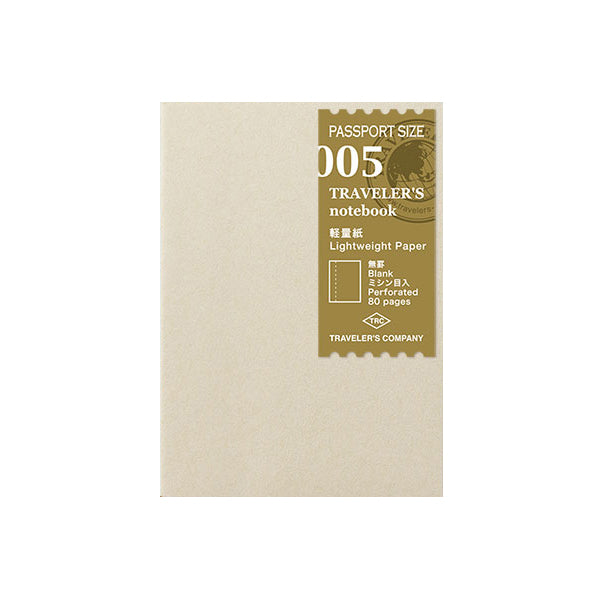 Traveler's Company Traveler's Notebook Refill 005 - Lightweight Paper - Passport Size -  - Notebook Accessories - Bunbougu