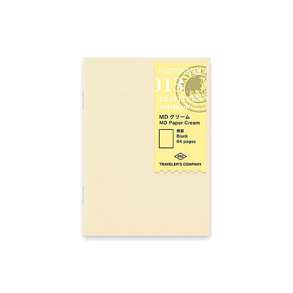 Traveler's Company Traveler's Notebook Refill 013 - Cream - Blank - Passport Size -  - Notebook Accessories - Bunbougu