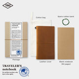 Traveler's Company Traveler's Notebook Starter Kit - Camel Leather - Regular Size -  - Diaries & Planners - Bunbougu