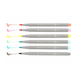Teranishi Rushon Petite Brush Pen - 6 Colour Set - Pale Colours