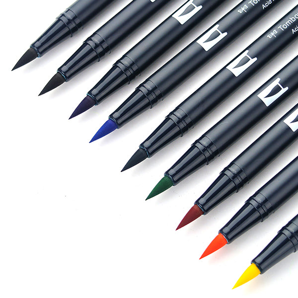 Tombow ABT Dual Brush Pen - 10 Colour Set - Primary -  - Brush Pens - Bunbougu