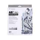 Tombow ABT PRO Alcohol-based Dual Brush Pen - 12 Colour Set - Grey -  - Markers - Bunbougu